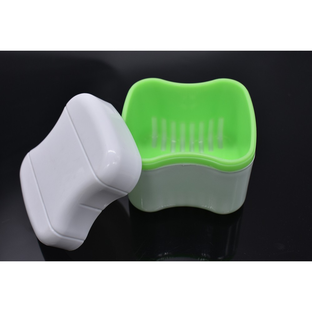2Pcs Denture Storage Case Mesh False Teeth Box Retainer Container Organizer