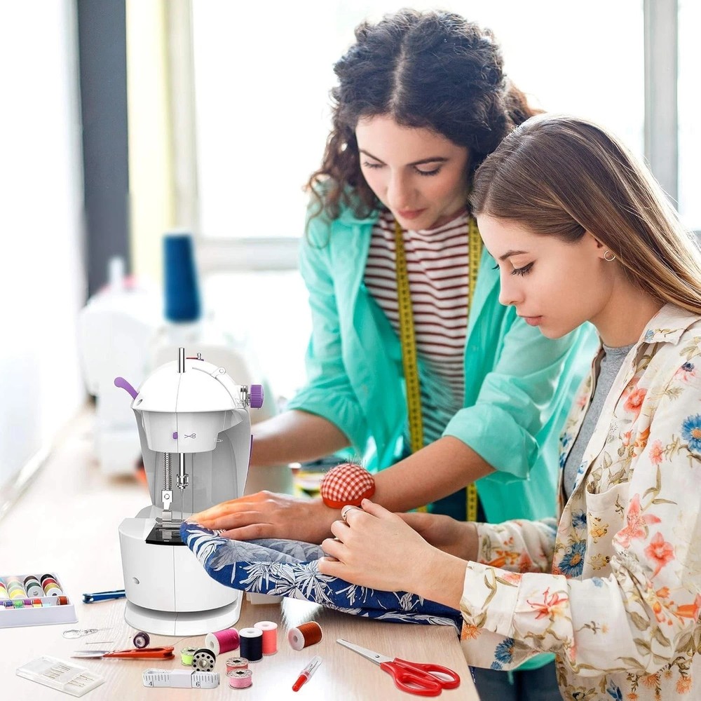 Comprehensive Beginner Sewing Machine with Safety Features & Fabric Bundles