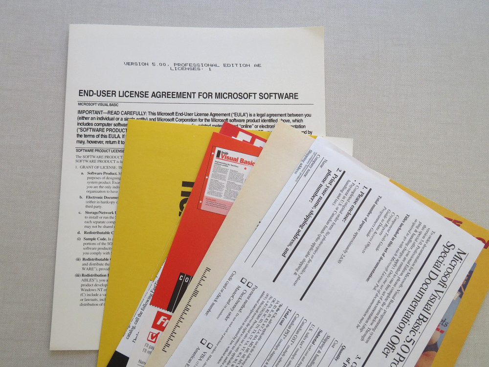 Microsoft Visual Basic 5.0 Professional Edition CD-ROM Software Open Box