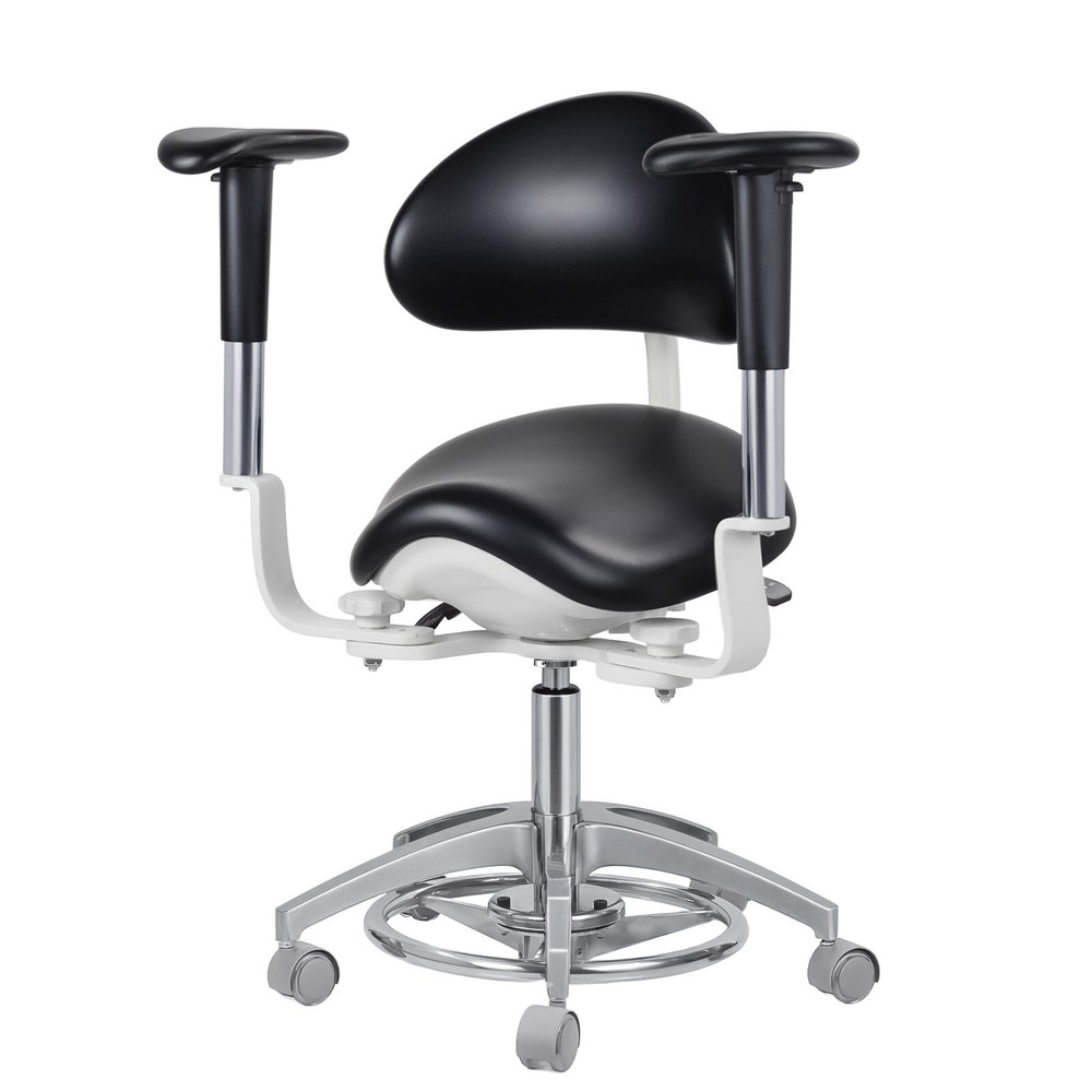 Dental Dynamic Microscope Saddle Chair Stool Foot Controlled PU Leather US