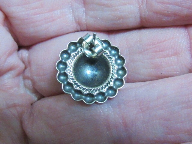 small button southwestern sterling earrings
