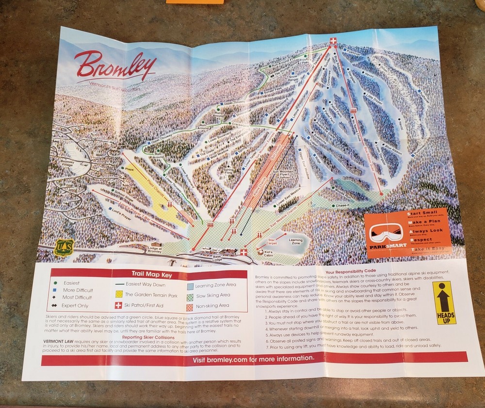7- BROMLEY, VT SKI AREA TRAIL MAPS ALL DIFF. YRS BROCHURES & TRAIL MAPS. SEE