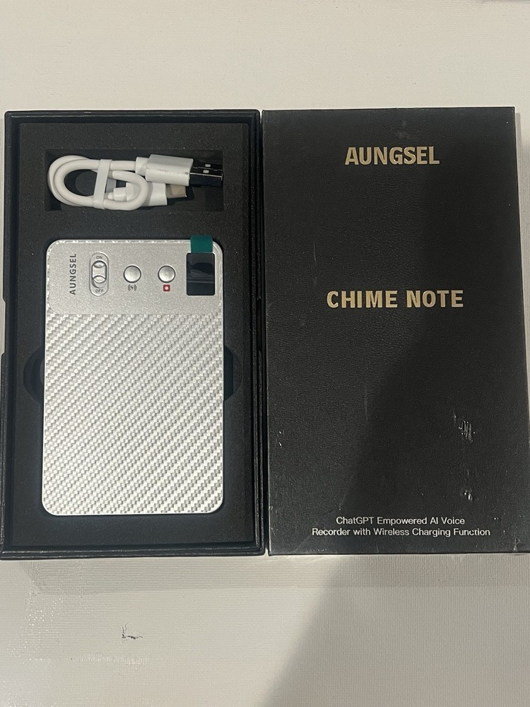 AUNGSEL Chime Note AI Voice Recorder 64GB Flash Memory Wireless Charging USB