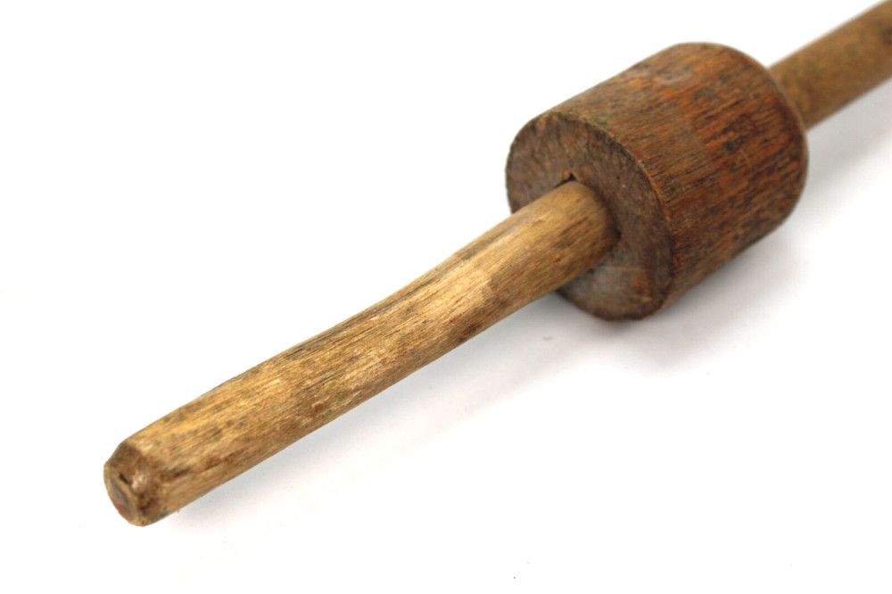Vintage Antique MUZZLELOADER BALL STARTER - ALL Wood TWO SIDED Beautiful Tool