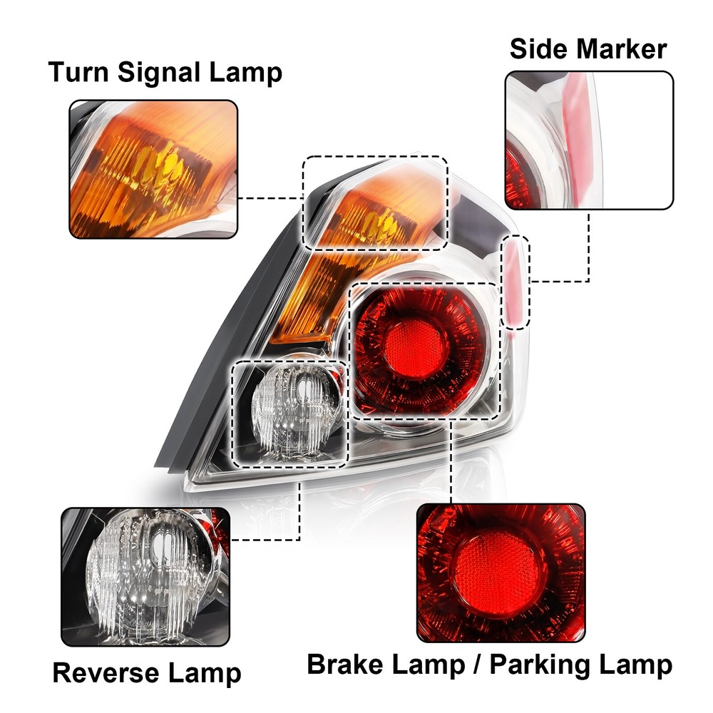 2Pcs Tail Lights For 2007-2012 Altima Sedan Replacement Pair Left+Right 07-12