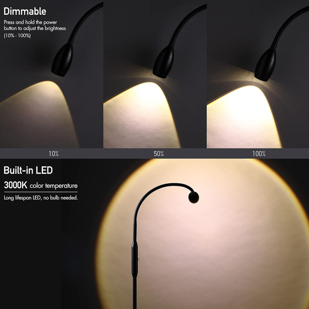 O’Bright Ray – Adjustable LED Beam Floor Lamp, Dimmable and Zoomable Spotlight,