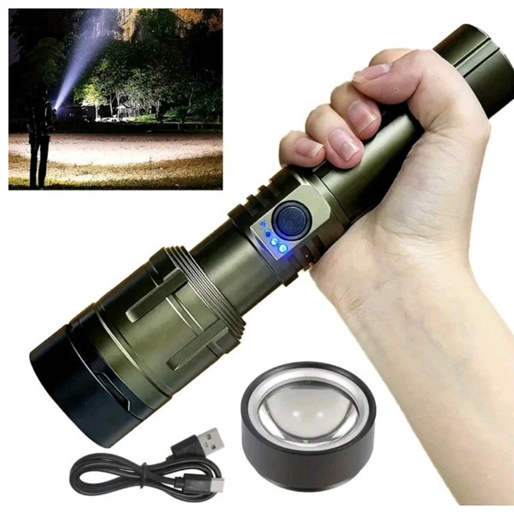 1PCS LED Outdoor Flashlight Fire Lens Fire Start Emergency Jungle Forest