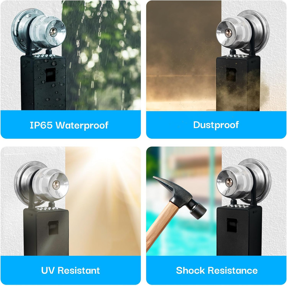 Bluetooth Key Lock Box - Smart Wall Mount, Keyless Entry, Waterproof, Extra Larg