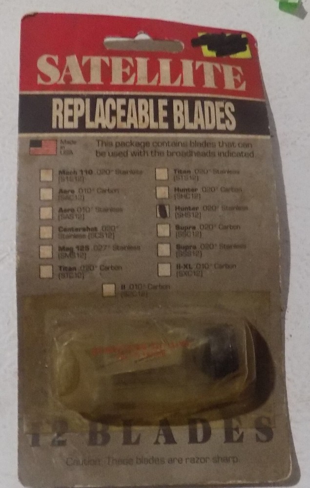 Satellite Replacement Broadhead Blades Hunter .020 Stainless