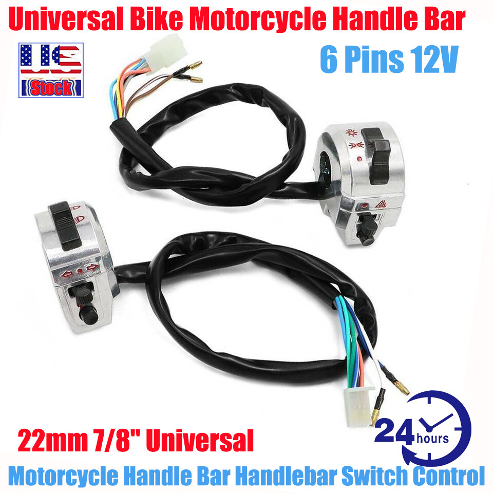 22mm 7/8" Universal Motorcycle Handle Bar Handlebar Switch Control Left & Right