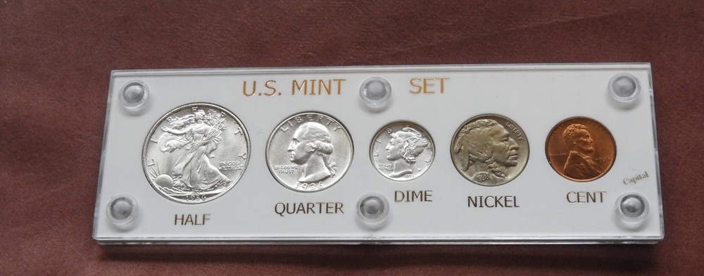 1936 P  MINT  SET SILVER UNCIRCULATED - CHOICE TO GEM