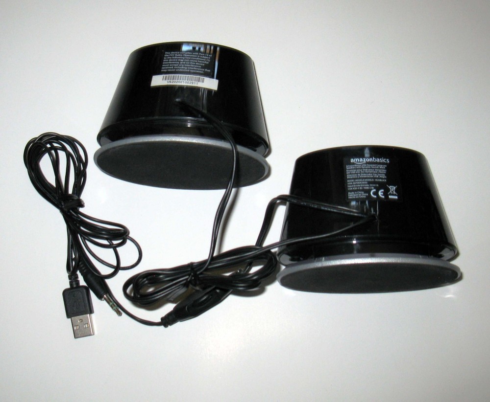 AmazonBasics USB Powered Computer Speakers with Dynamic Sound V620Black TESTED