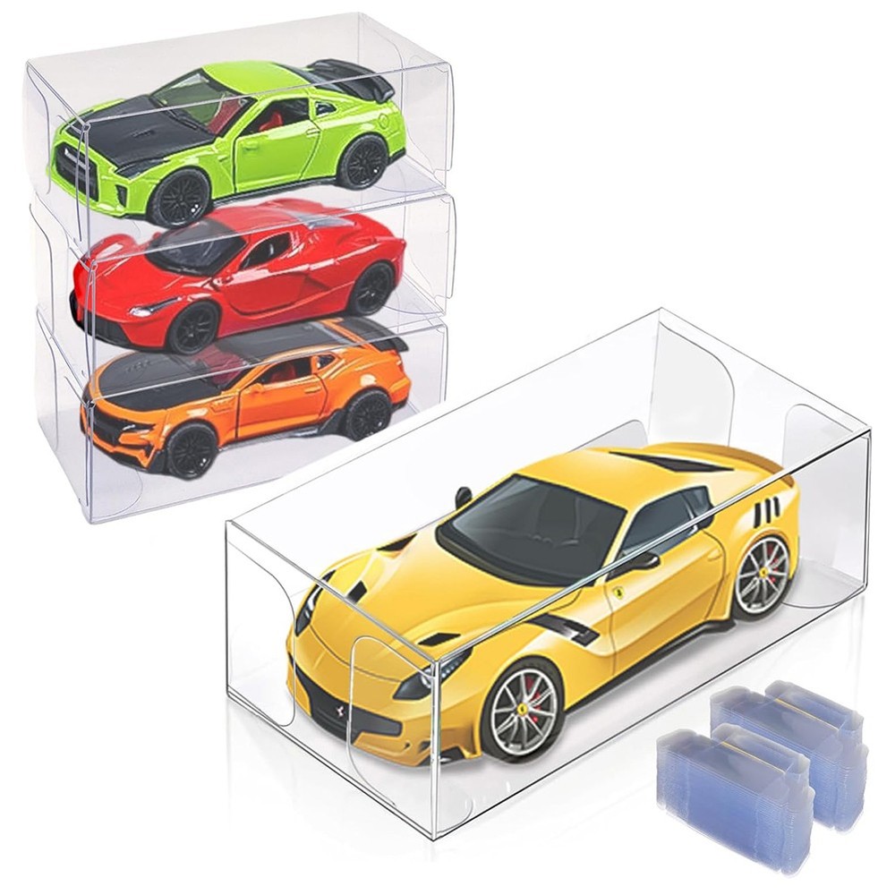 200PCS 1/64 Display Case for Model Car,Clear Display Case,Storage Display Case