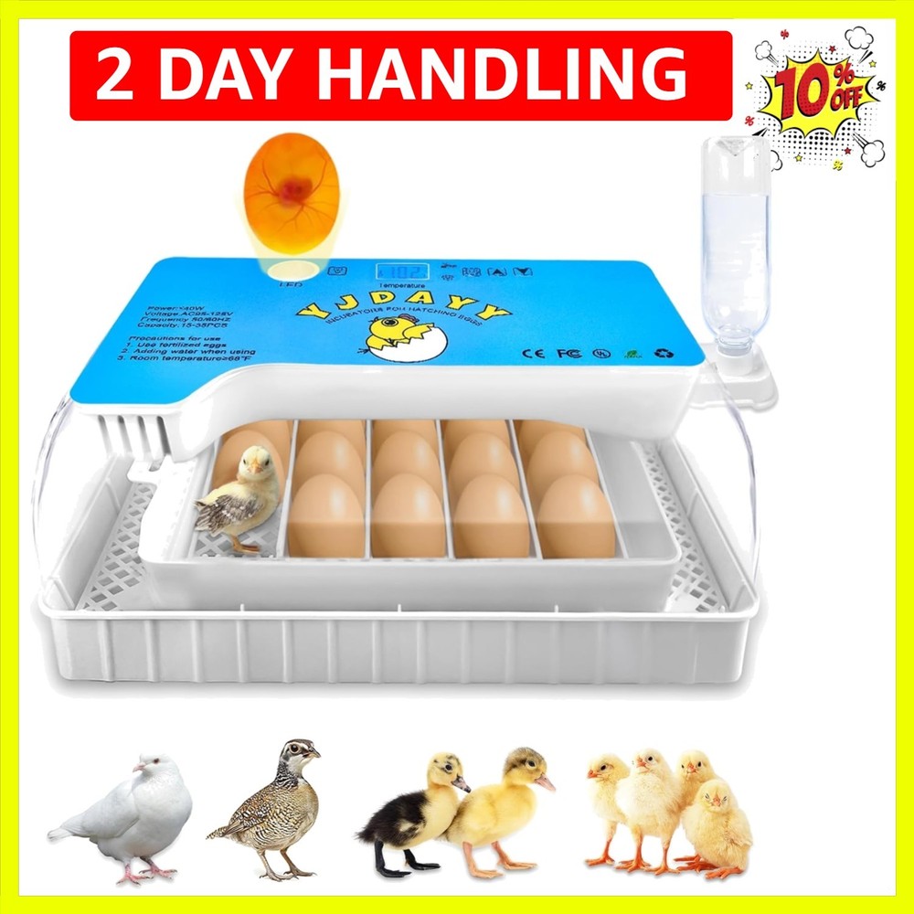 15-35 Eggs Incubator with Automatic Egg Turning and ℉Temperature Display LED ...