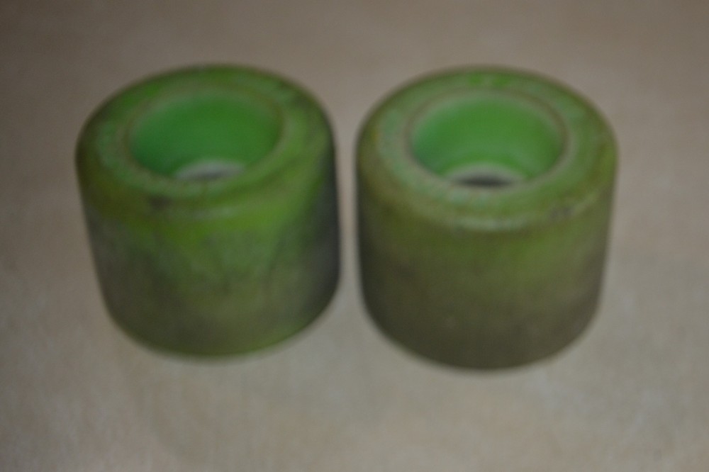 Kryptonics Original 1981ish C-60 Green Hard Compound Pair 2 Skateboard Wheels OG