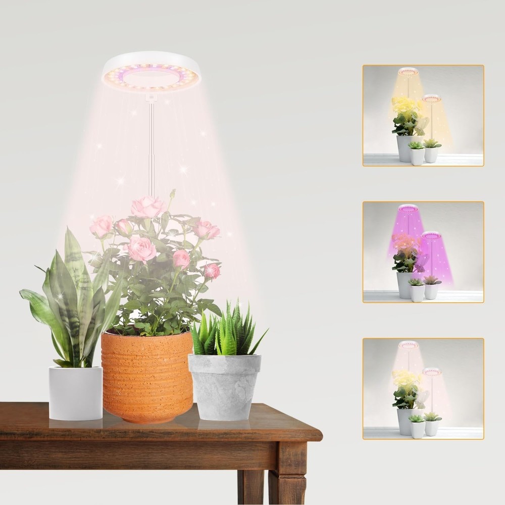 Compact LED Grow Light for Mini Plants - Adjustable Height & Easy Installation
