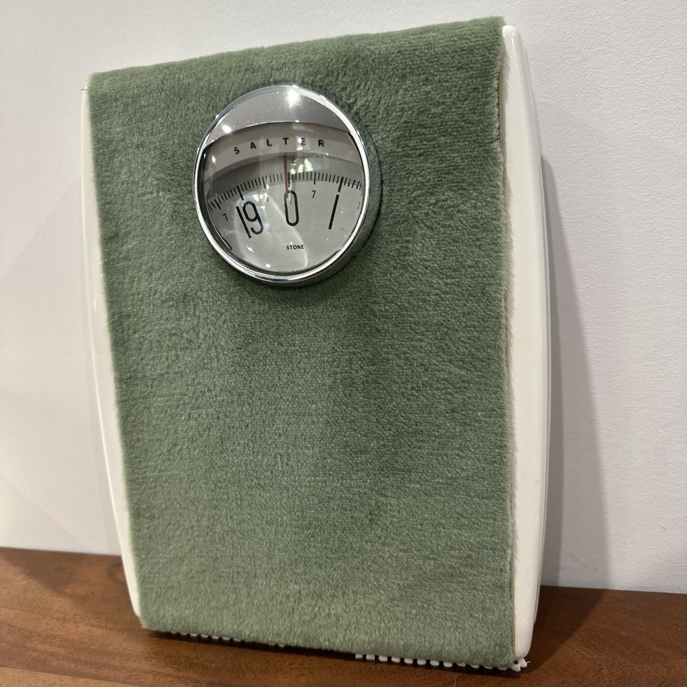 Vintage Green Salter Bathroom Scale Nice Retro Decor Adjustable Reading Working