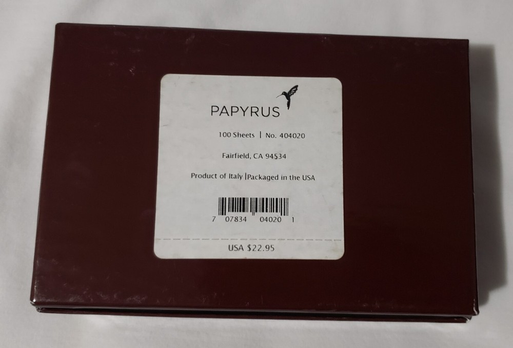 NIB Papyrus Parchment 100 Sheets Stationery Ivory