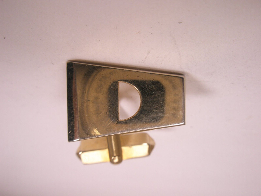 D Monogram Initials SWANK SINGLE Vintage Cuff Link replace lost/broken zi54