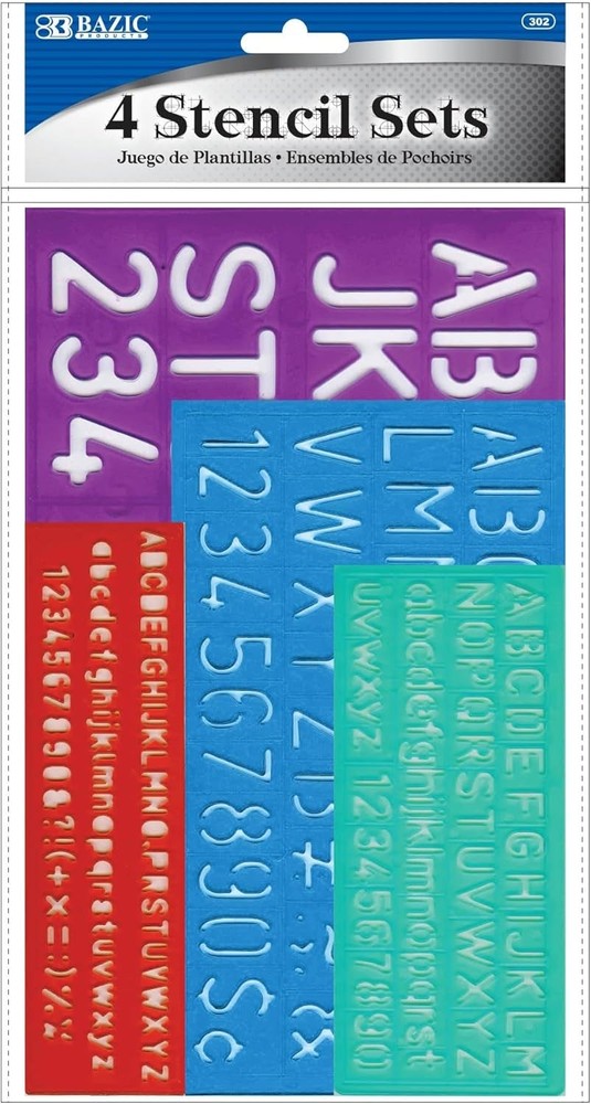 Letter Number Stencil Set Plastic 8-30mm Assorted for Art Crafts Journaling