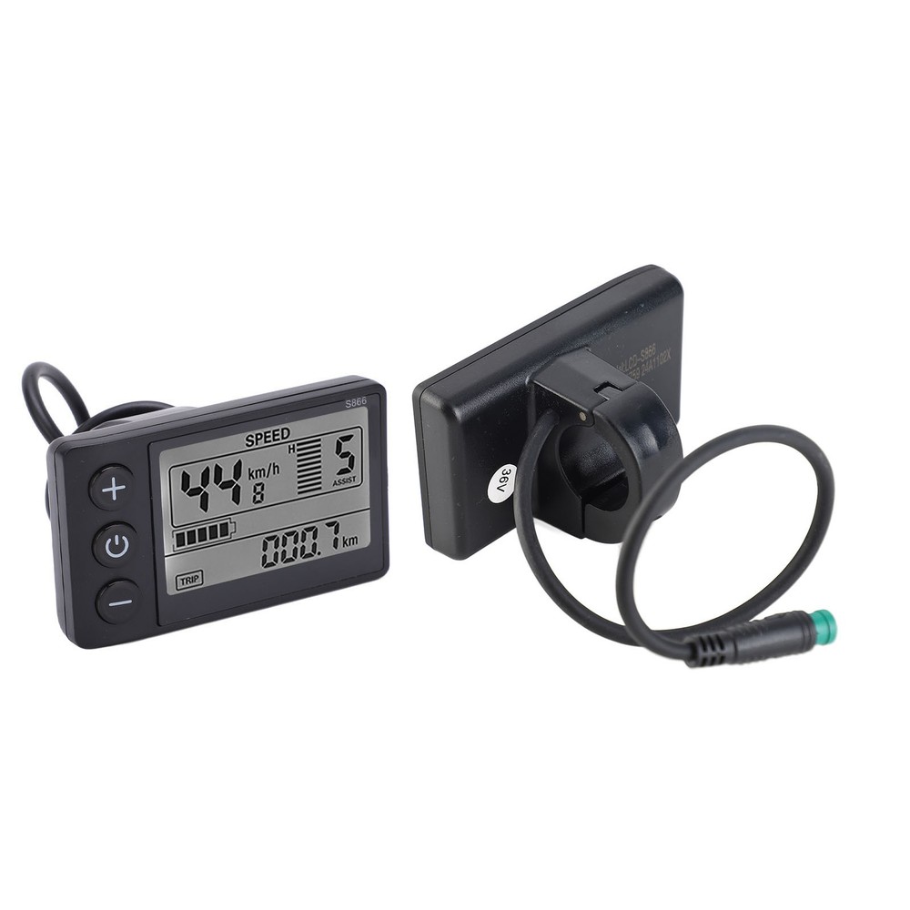 E-Bike S866 LCD Display Meter 24V 36V 48V Control Panel With Waterproof Plug