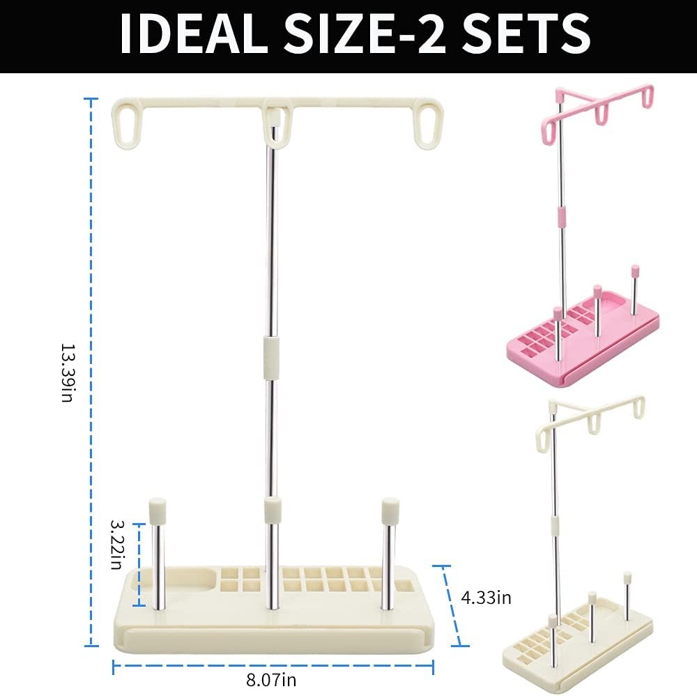 2 Pack Thread Holders, Embroidery & Sewing Machine Organizer, 3-Spool Thread ...