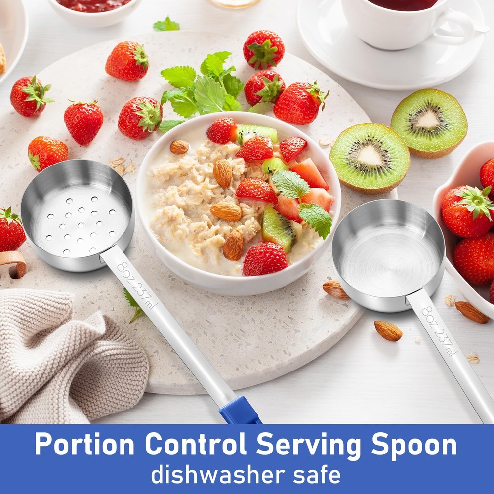 4 Pcs Portion Control Serving Spoons Portion Control Spoons Ladle Scoops Food...