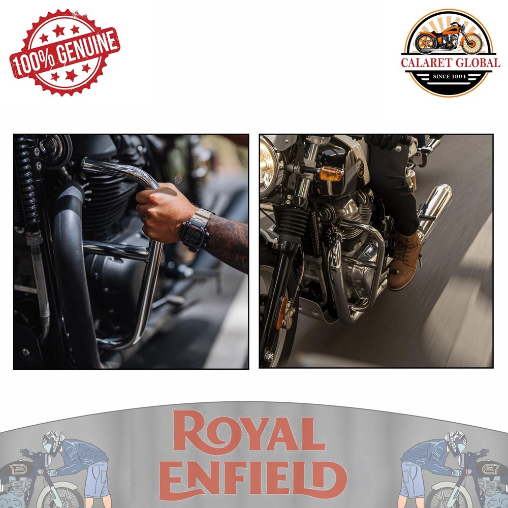 SILVER ENGINE GUARDS FOR ROYAL ENFIELD CONTINENTAL GT 650 INTERCEPTOR 650