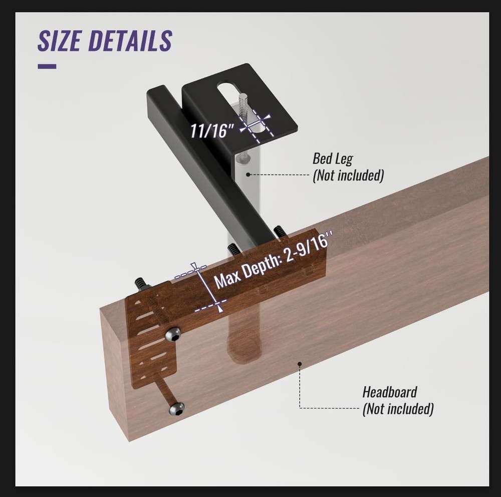 Adjustable Headboard Brackets Metal Bed Frame Headboard Wall Mounting