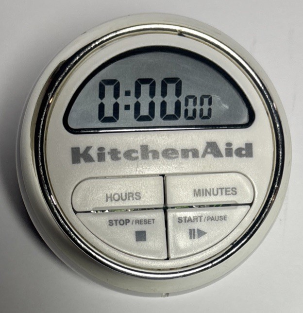 KitchenAid Digital Timer White and Chrome - TESTED & WORKS! Battery Operated