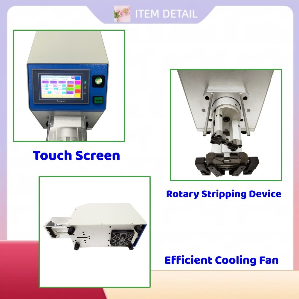 110V Semi-AutoCoaxial Wire Stripping Machine 9-Layer Rotary Cable Stripper