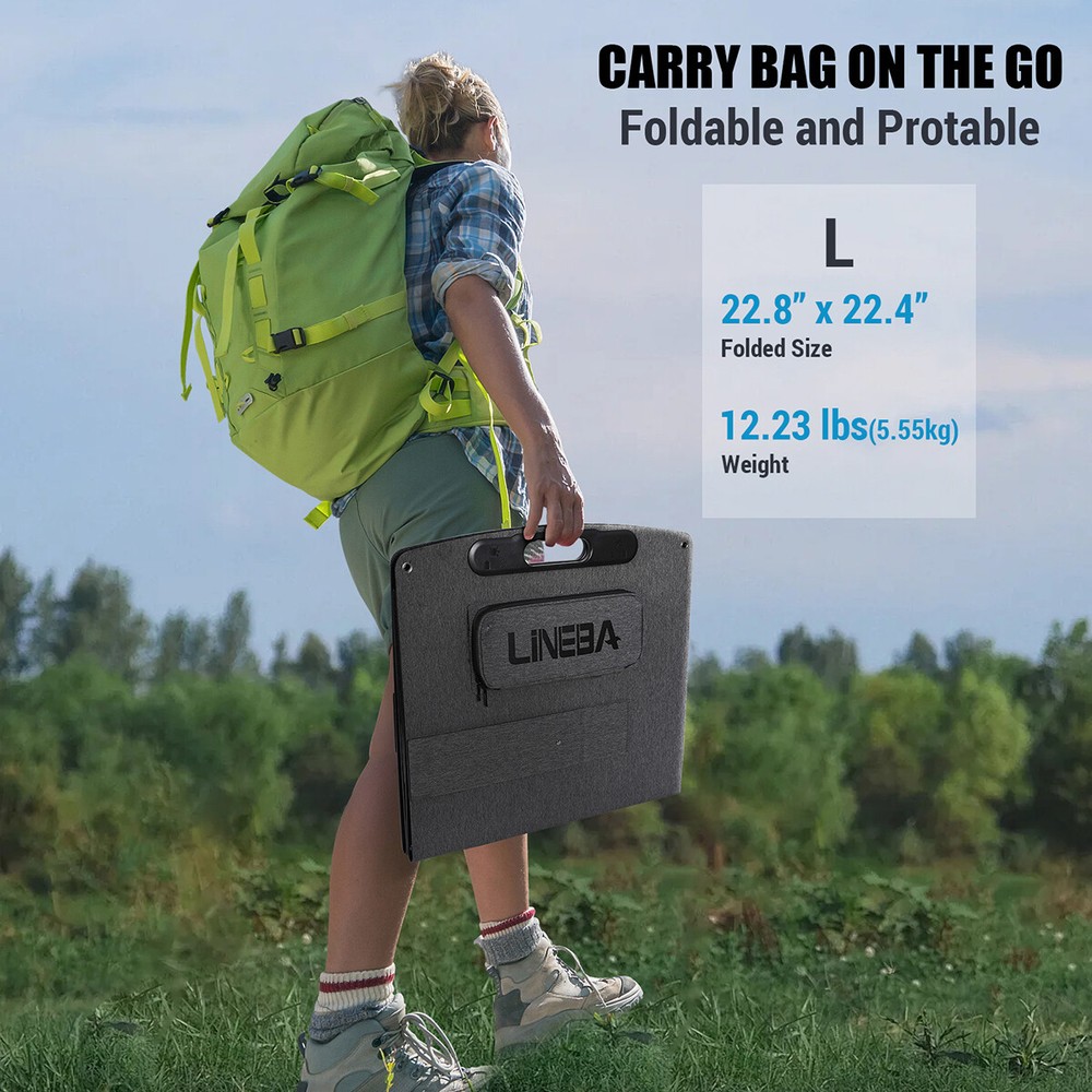 200W Foldable Mono Solar Panel & Charge Controller+Power Inverter for RV Camper