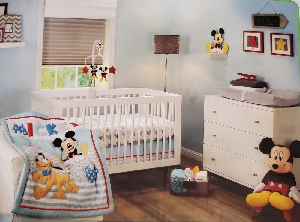 Mickey Mouse Crib Bedding Set 3 Piece