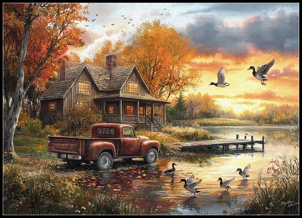 Rustic Harmony - DIY Chart Counted Cross Stitch Patterns Needlework DMC Color