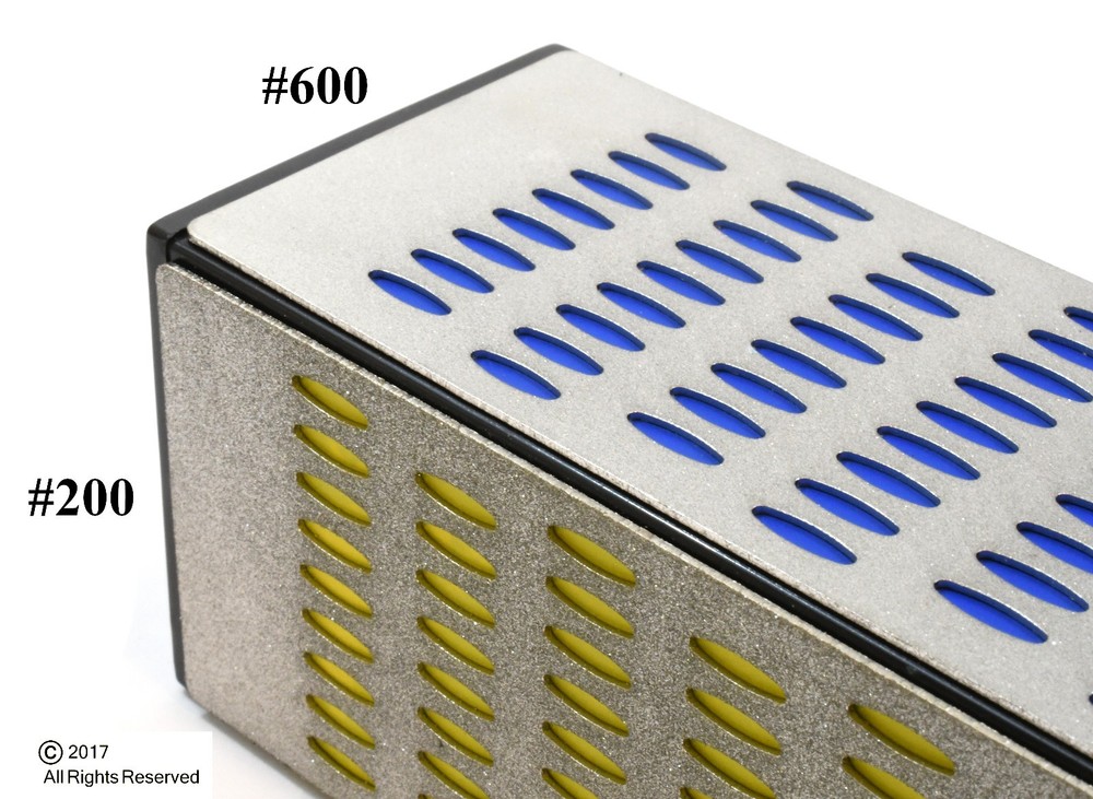 4 Sided Sharpening Stone Diamond Hone Block Kitchen Knife Sharpener Whetstone