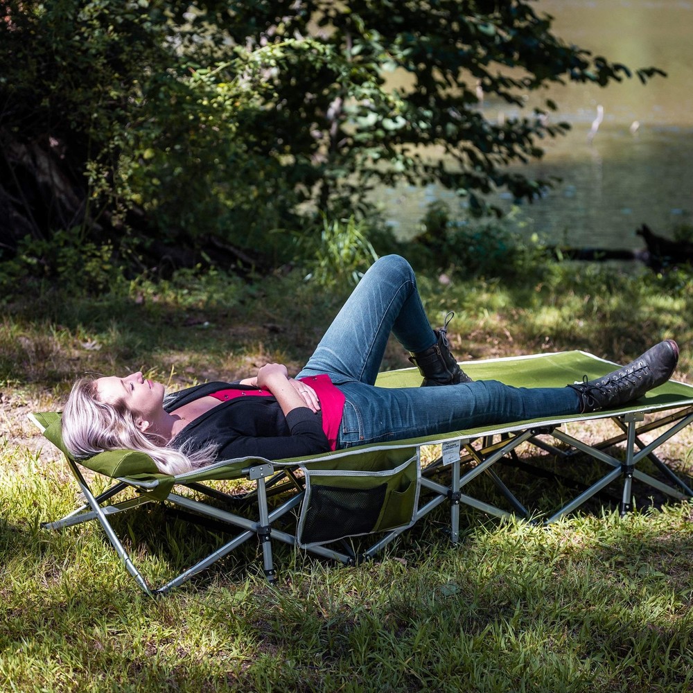 Folding Camping Cot – Extra Strong Single Person Small-Collapsing Bed in a Ba...