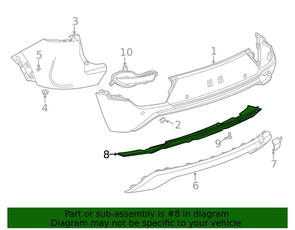 Genuine GM Rear Bumper Valance Panel 42761558