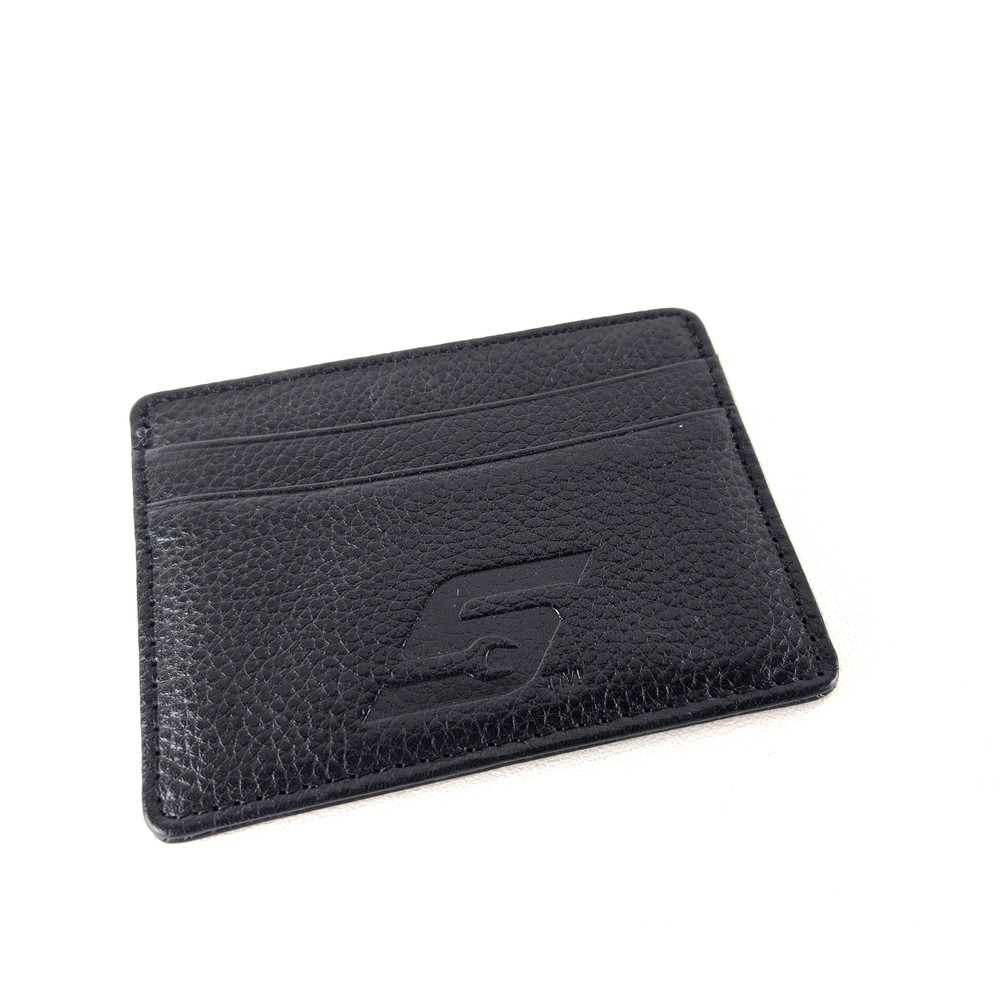 Snap-On Tools Black Leather Card Holder Wallet Excellent Condition