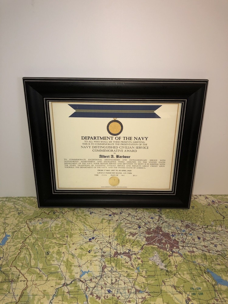 NAVY DISTINGUISHED CIVILIAN SERVICE COMMEMORATIVE AWARD CERTIFICATE ~ Type-1