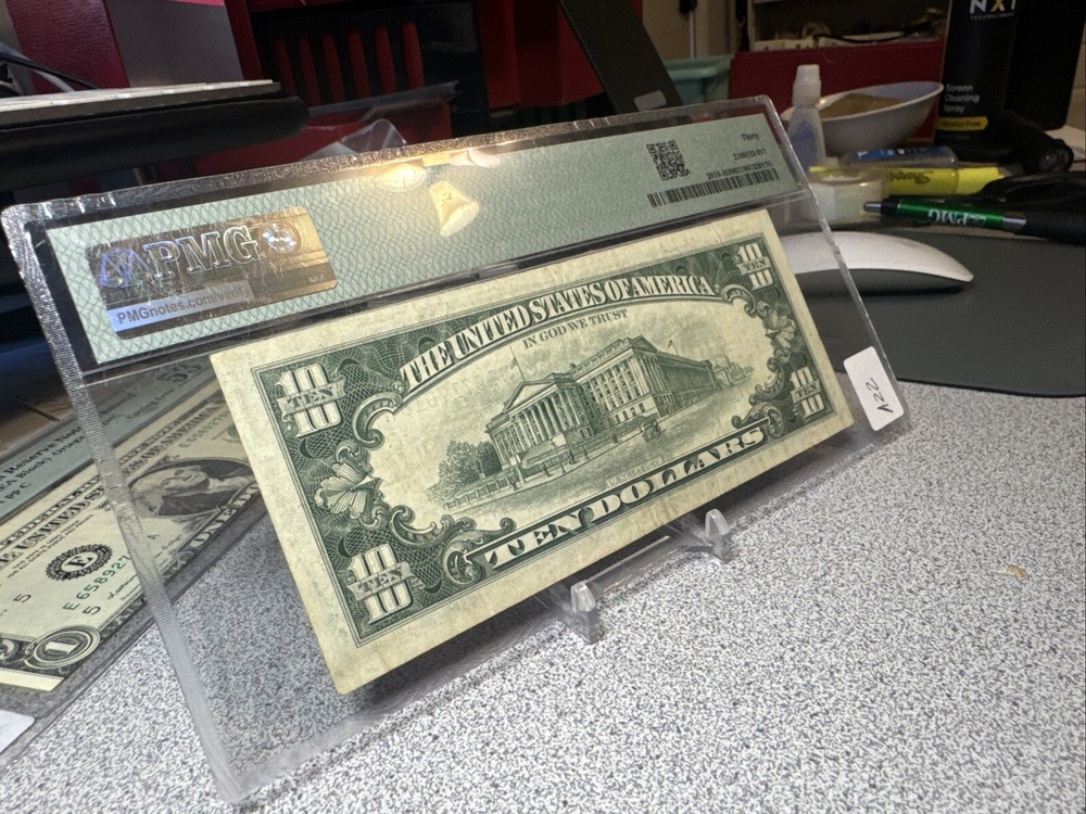 ((Gutter Fold Error)) $10 1969 Federal Reserve Note ( ST LOUIS “H”) PMG 30