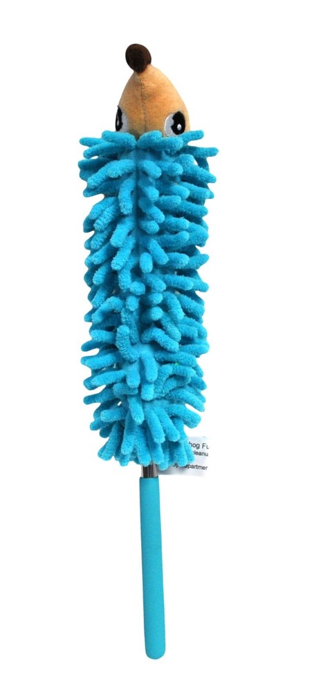 Hedgehog Fuzzy Stick Blue Extendable Duster