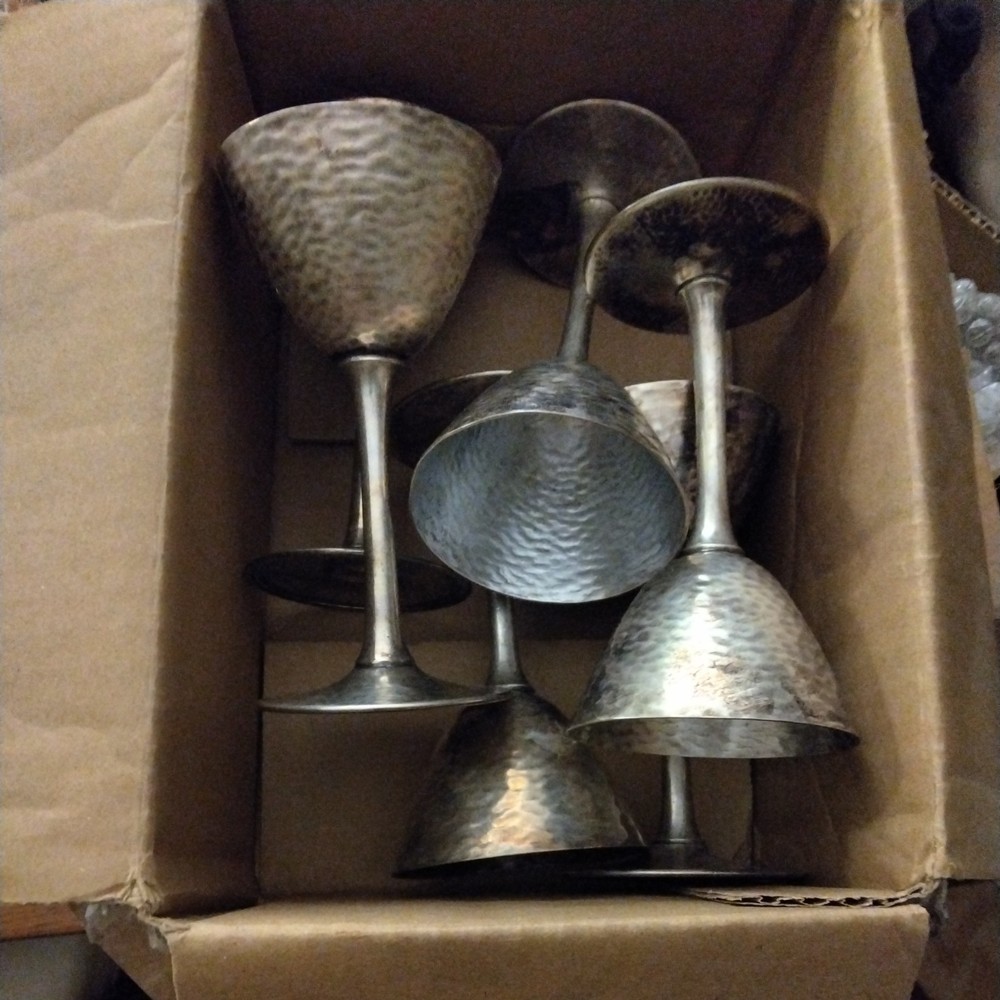 6 Meriden Silver Plate Gobletts #313