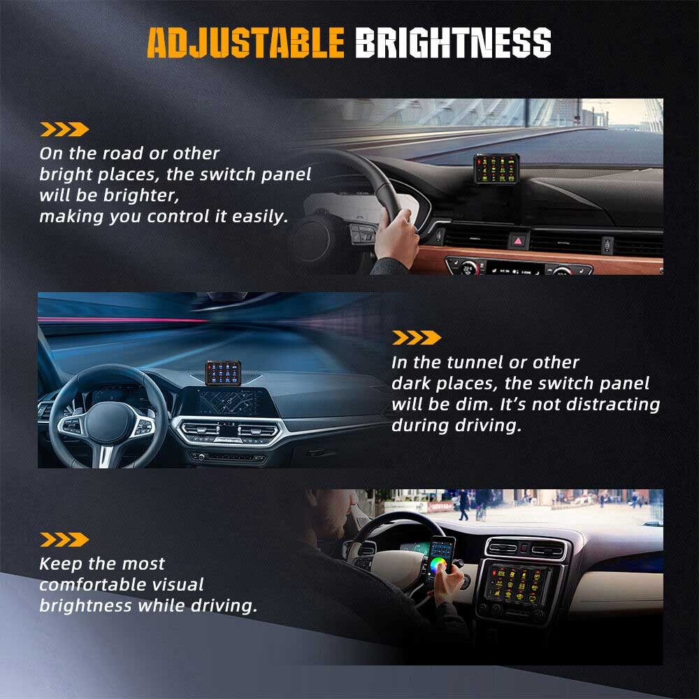 12 Gang RGB Switch Panel bluetooth App Remote Controller Multifunction 12V 24V