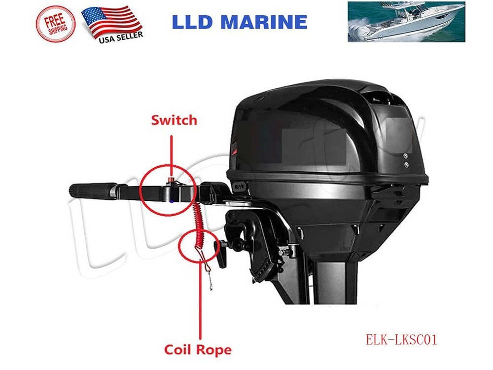 Universal Boat Outboard Engine Motor Kill Stop Switch & Safety Tether Lanyard
