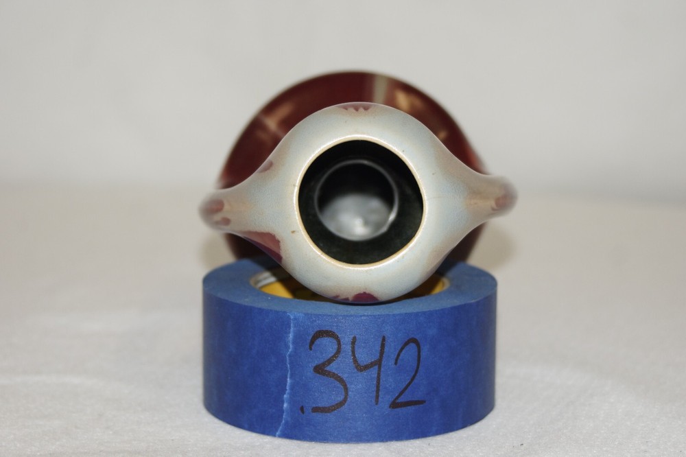 Red and White Two-Handled Vase