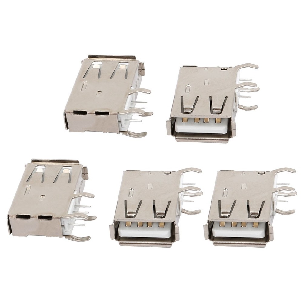 5pcs 2.0 USB Type Jack 4 Terminal Side for Female Connector Insert