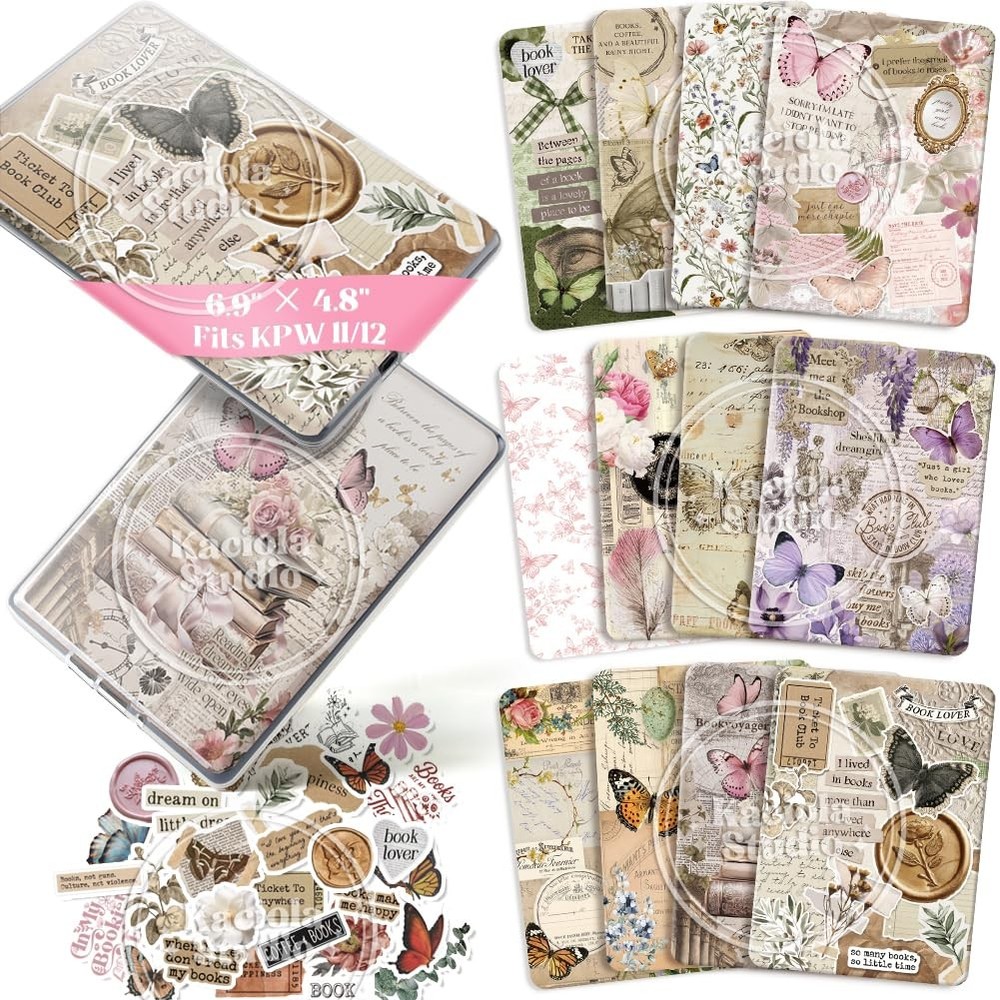 12PCS Inserts Cardstock for -reader, 50PCS Stickers for Clear Case Insert, 6....