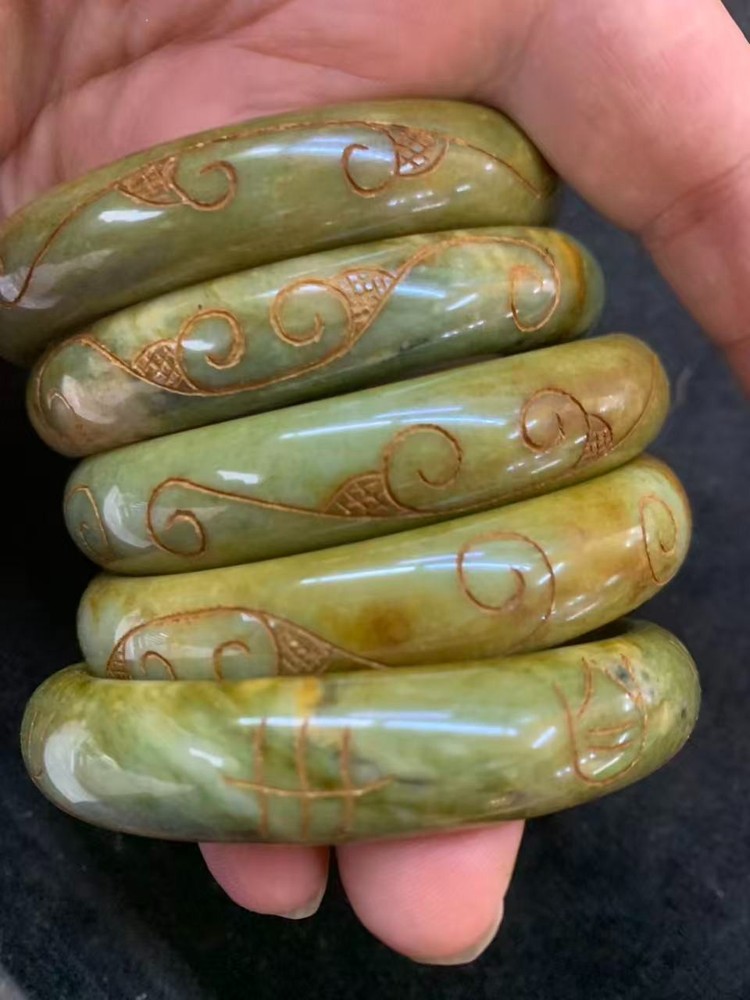 Wonderful 5Pcs Chinese Old Nephrite Jade Bangle Bracelets !!!!