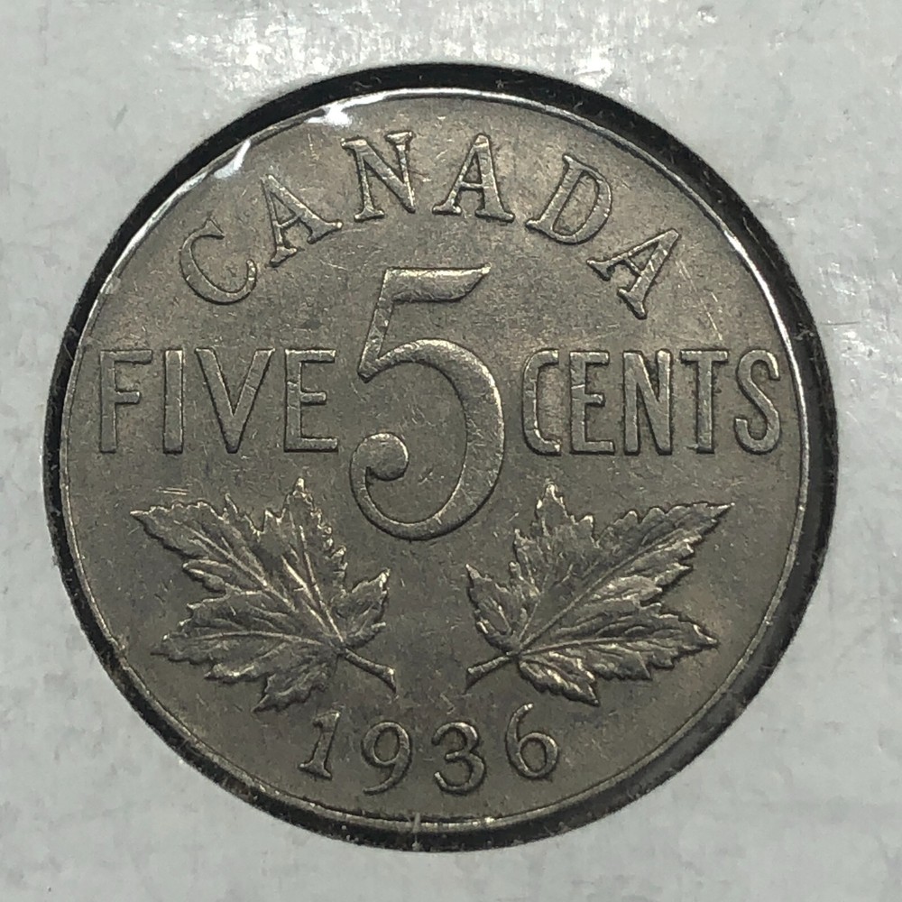 1936 Canada Five Cent Foreign Coin #1513