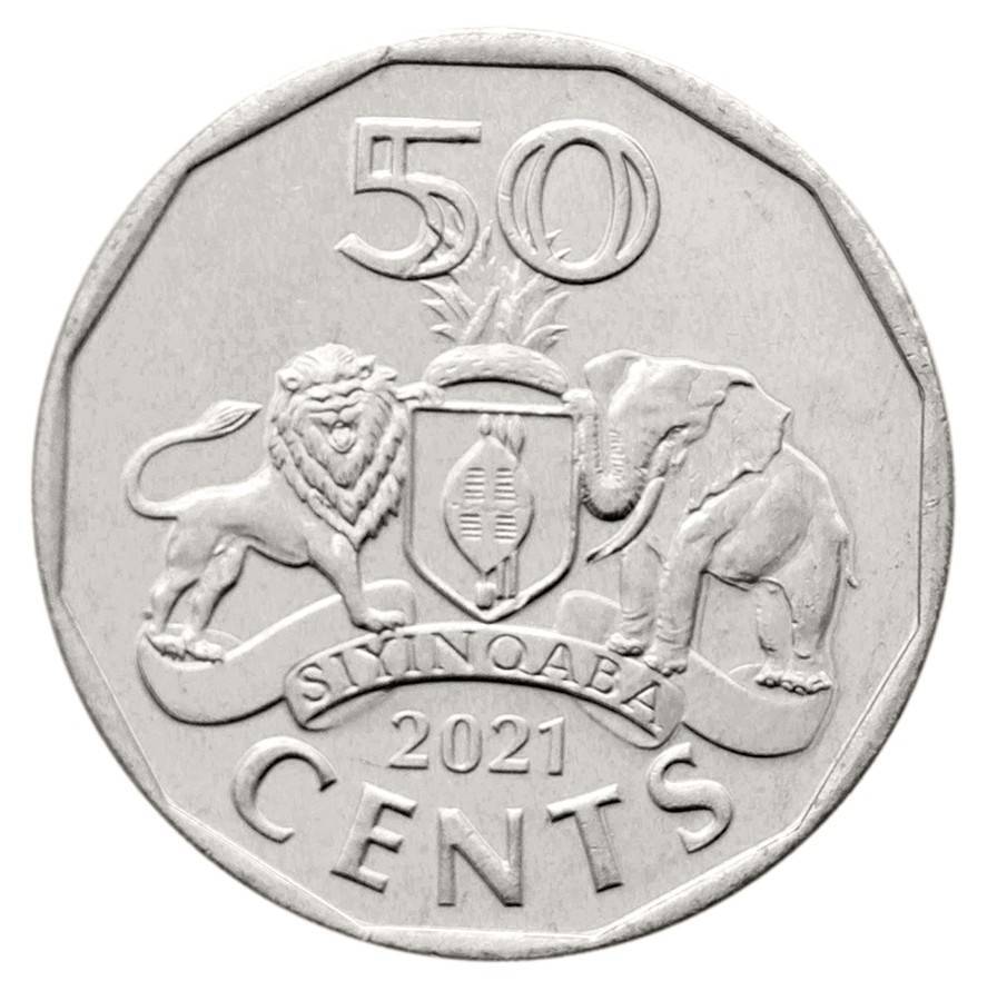 Eswatini 50 Cents, 2021, KM #71, Mint
